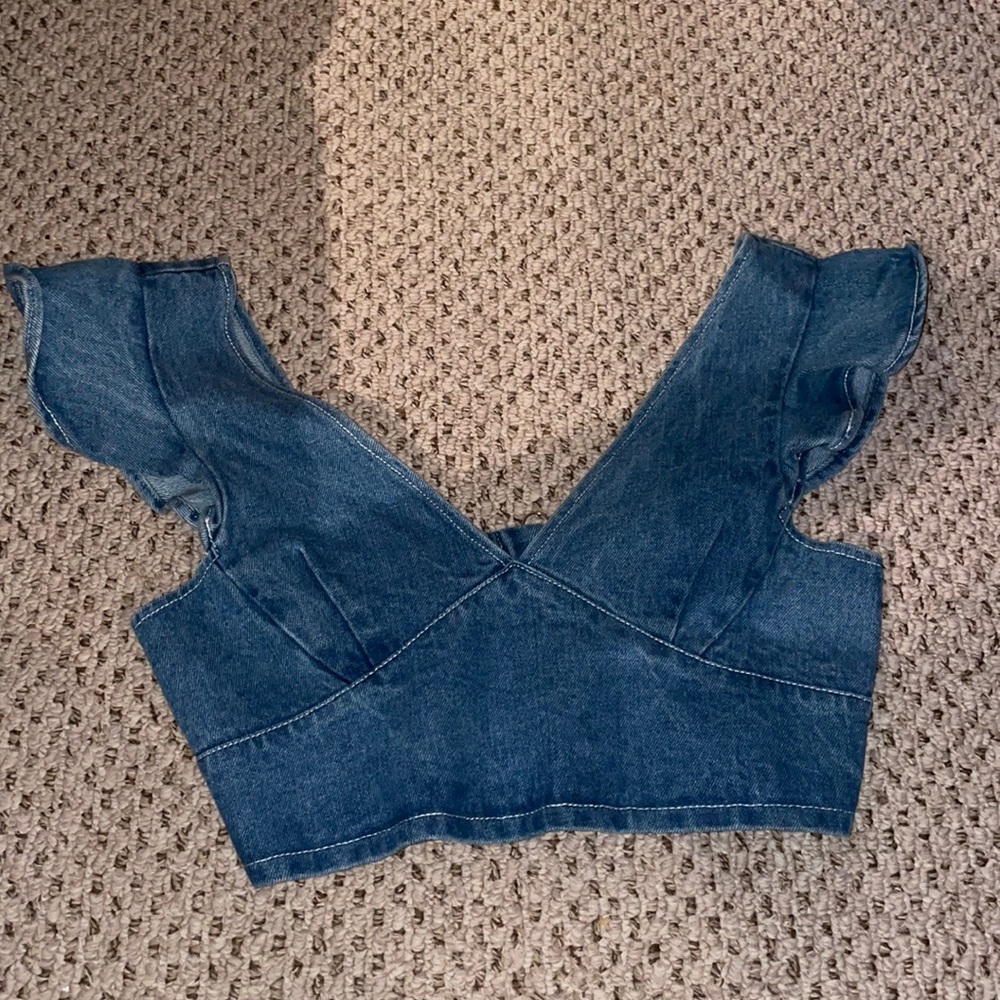 Skyler+Madison denim cropped shirt